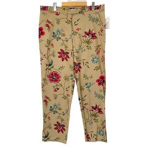 Tabitha Liz Claiborne Womens Pants Size 16 Cotton Lycra Floral High Rise
